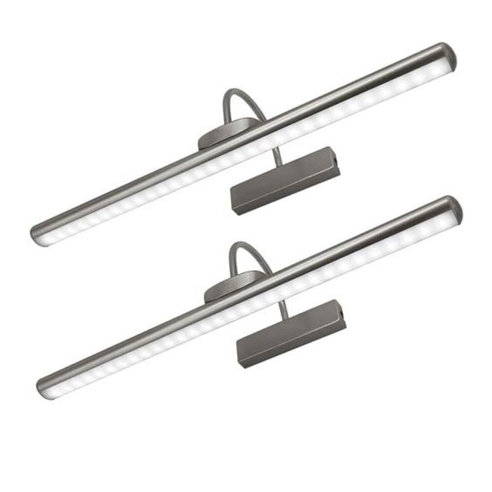 Wireless Picture Lights Rechargeable Battery Remote Dimmable Timer Metal 2 Pack